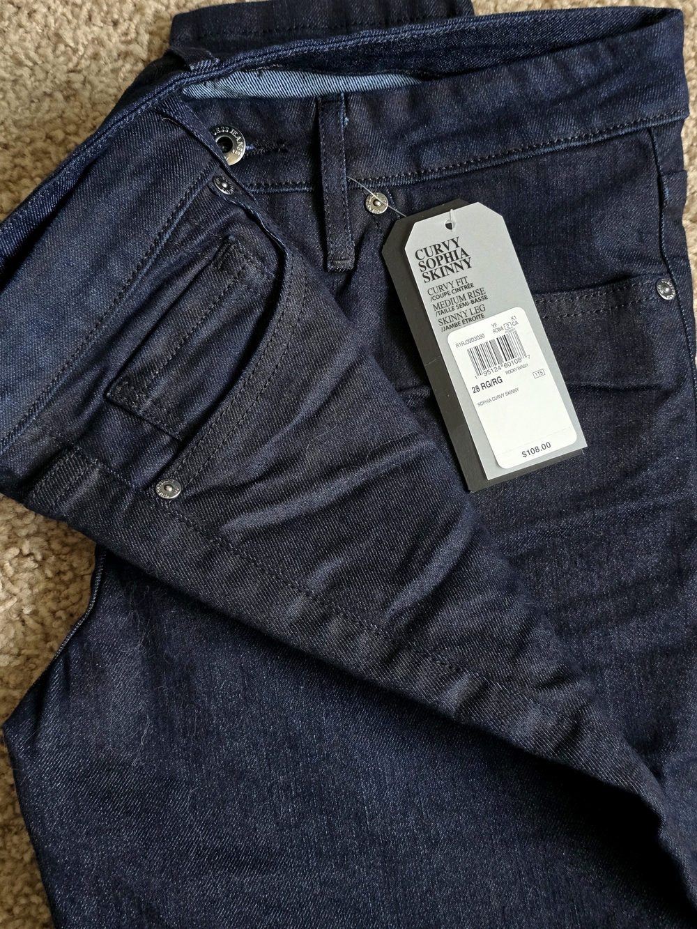 GUESS Curvy Sophia Skinny Jeans - Dark Indigo Blue